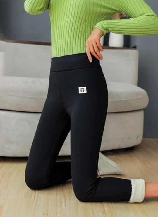 Varma leggings med fleecefoder för kvinnor