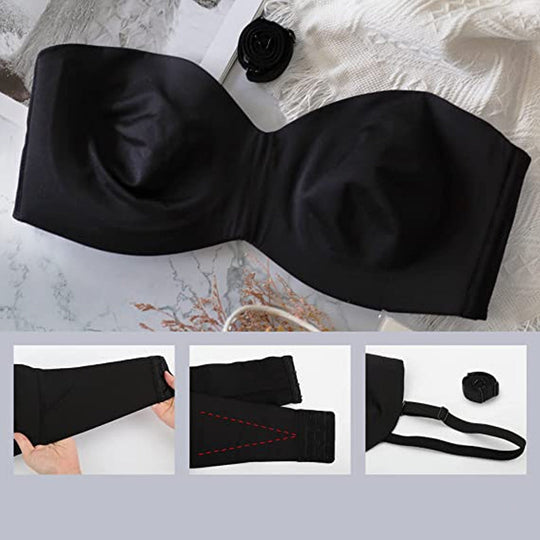 Fullt stödjande halkfri bandeau-bh