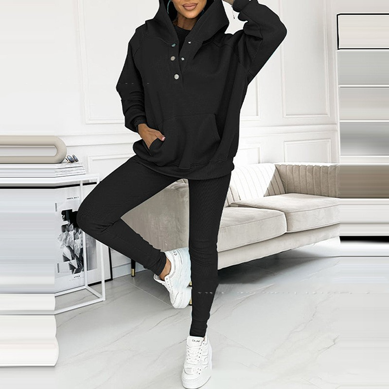 Damkläder - Streetwear set-top, jacka med huva och passformade byxor - Perfekt för vardags- och sommarkläder