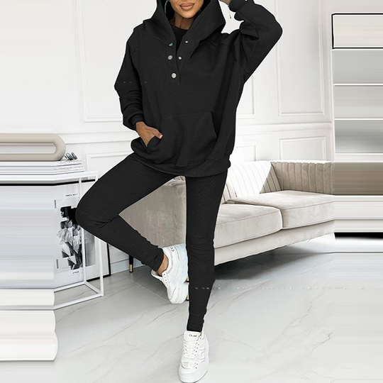 Damkläder - Streetwear set-top, jacka med huva och passformade byxor - Perfekt för vardags- och sommarkläder