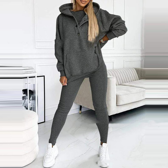 Damkläder - Streetwear set-top, jacka med huva och passformade byxor - Perfekt för vardags- och sommarkläder