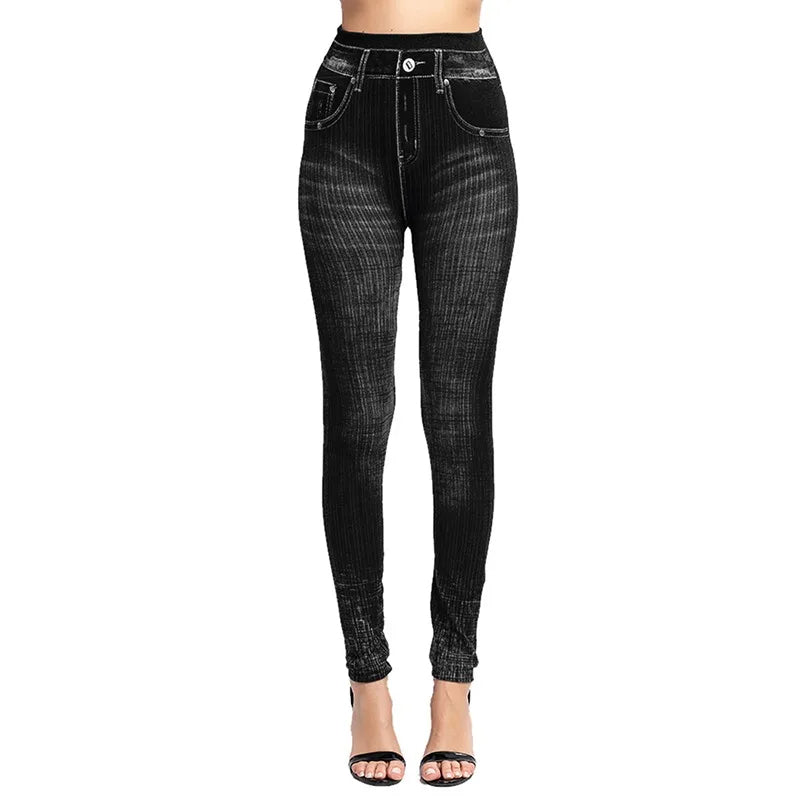 Smala elastiska sömlösa skinny jeans för kvinnor