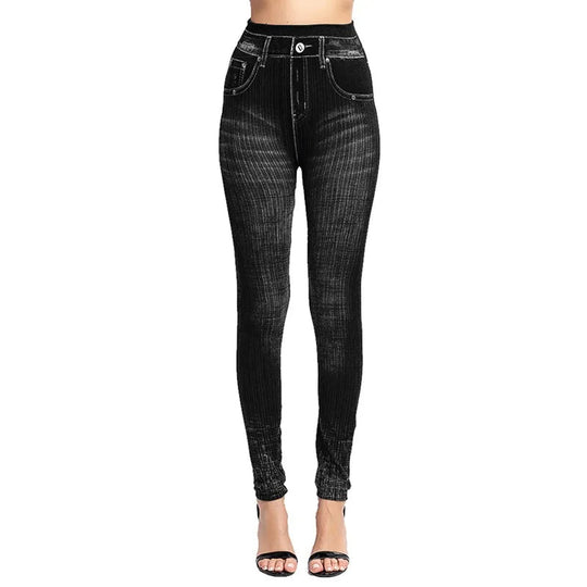 Smala elastiska sömlösa skinny jeans för kvinnor