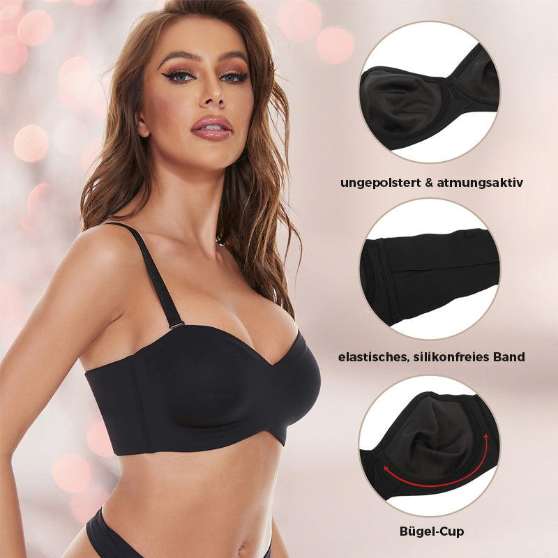 Fullt stödjande halkfri bandeau-bh