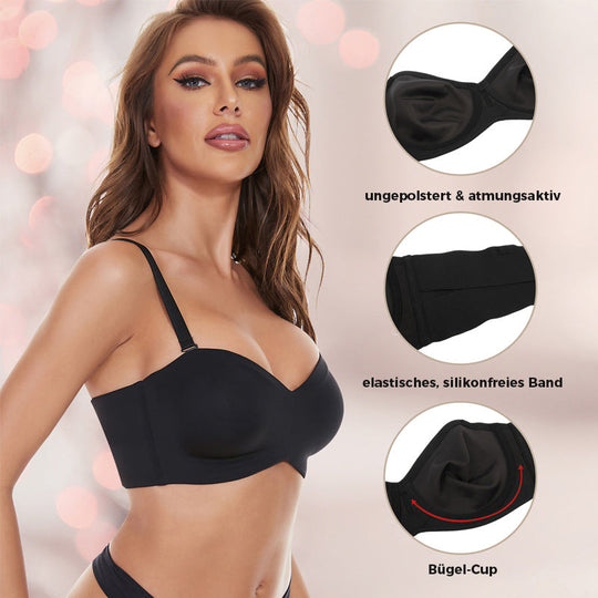 Fullt stödjande halkfri bandeau-bh