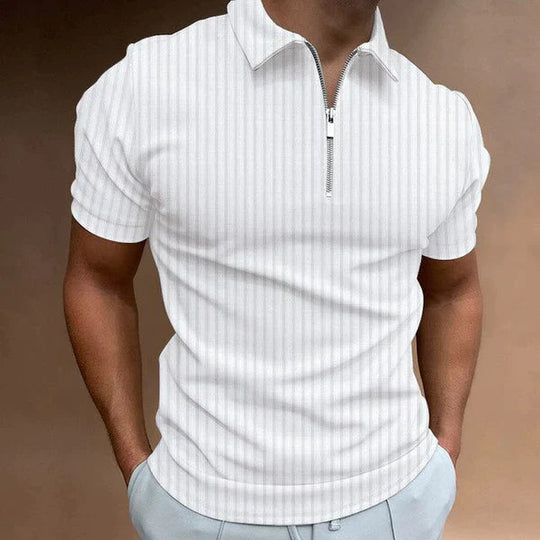 Slim fit polotröja med dragkedja perfekt för sommaren