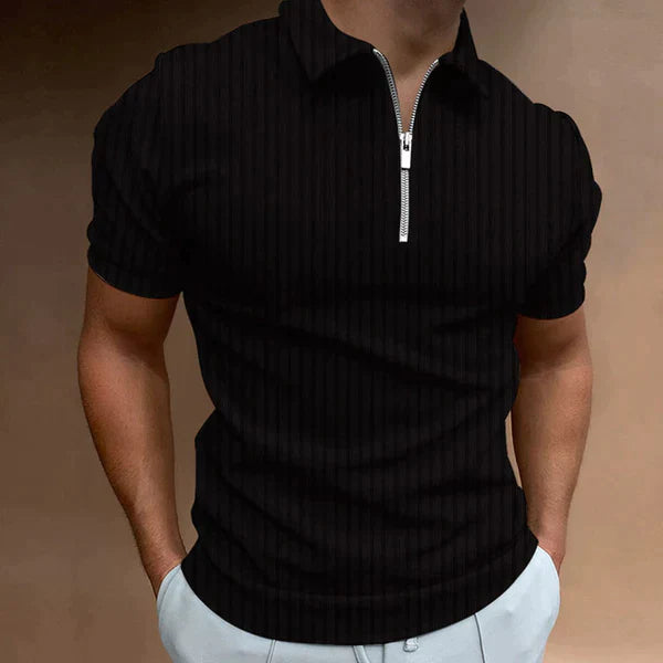 Slim fit polotröja med dragkedja perfekt för sommaren