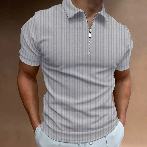 Slim fit polotröja med dragkedja perfekt för sommaren