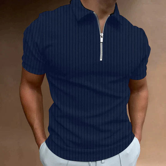 Slim fit polotröja med dragkedja perfekt för sommaren