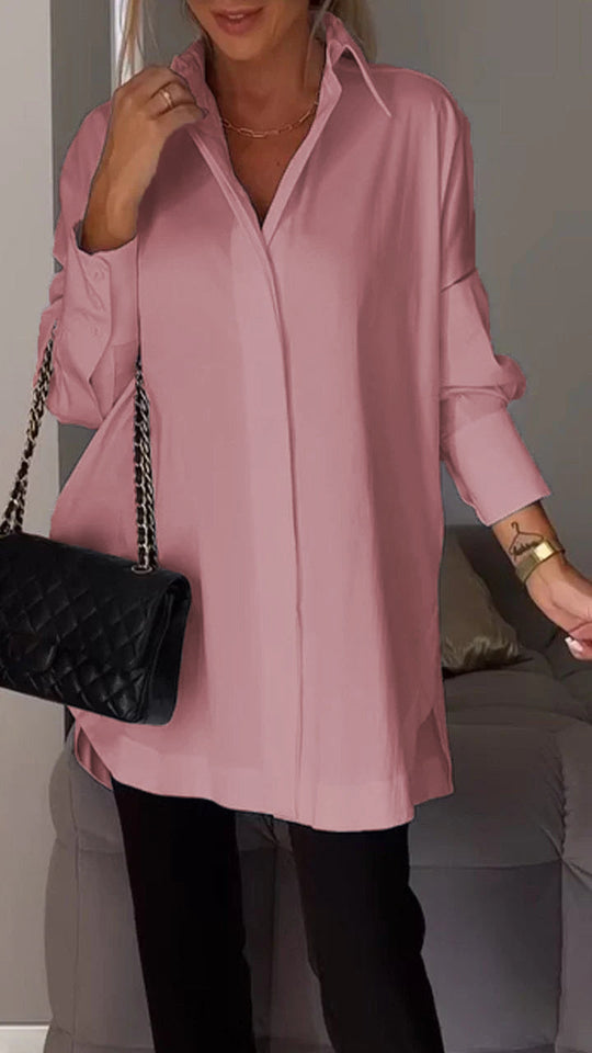 Pikétröja - Loose fit-knapp med slits - fritidskläder