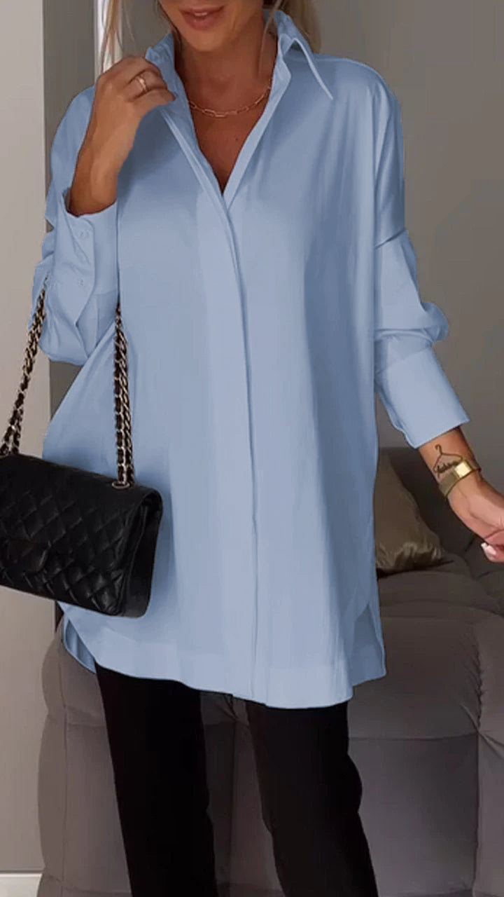 Pikétröja - Loose fit-knapp med slits - fritidskläder