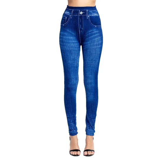 Smala elastiska sömlösa skinny jeans för kvinnor