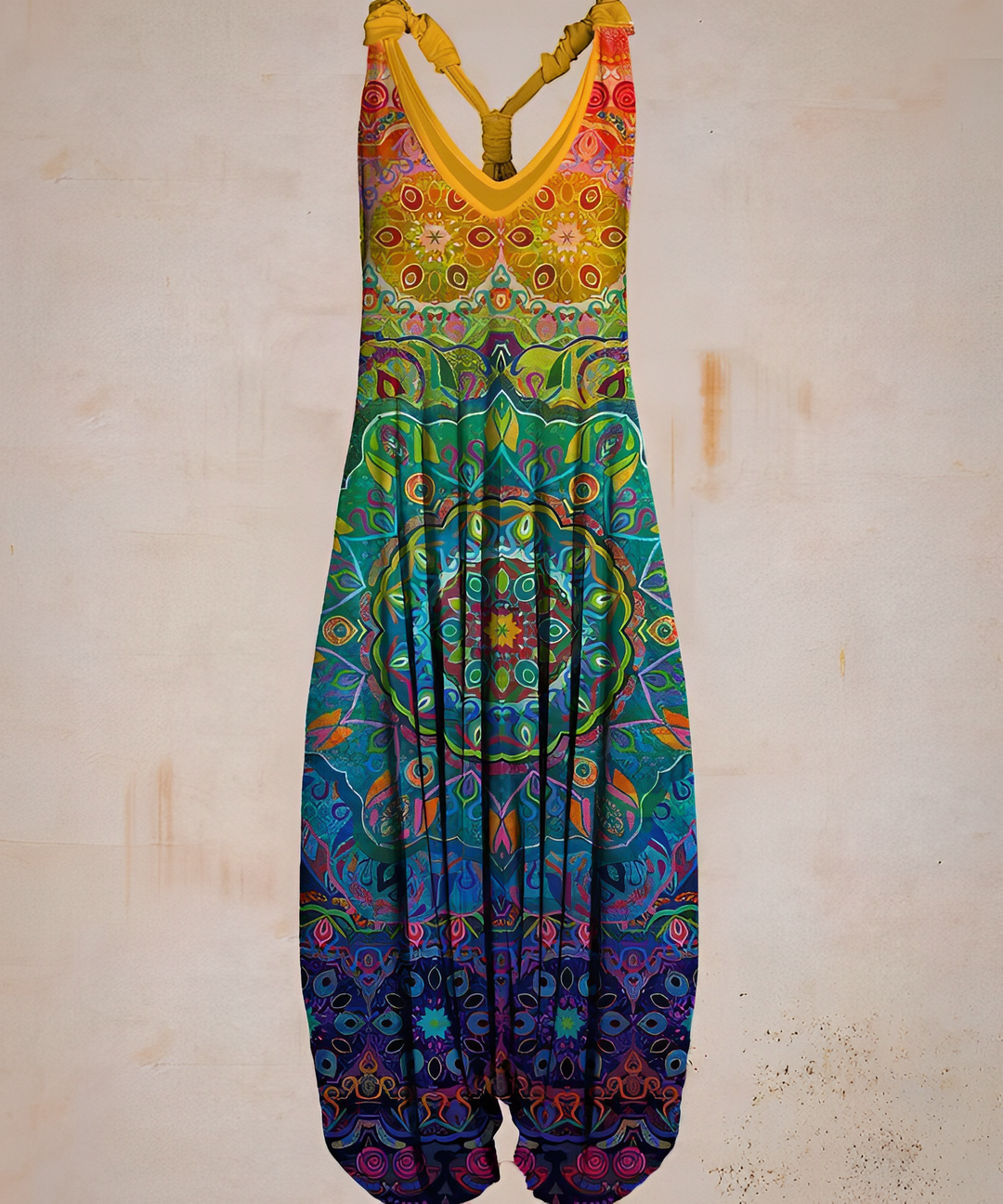 Avslappnad och bohemiskt inspirerad ledig jumpsuit