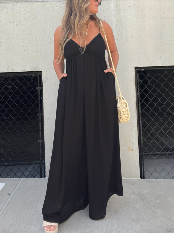 Chic och trendig V-neckad jumpsuit för kvinnor