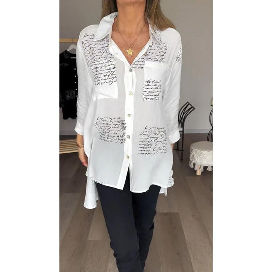 Pikétröja - Bokstavstryck, button down - sommar- och fritidskläder