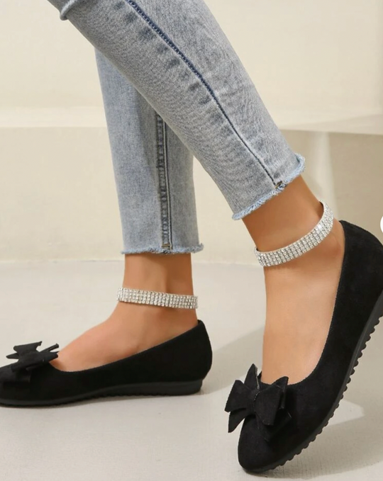 Damskor - Flats - ortopediska med rosett