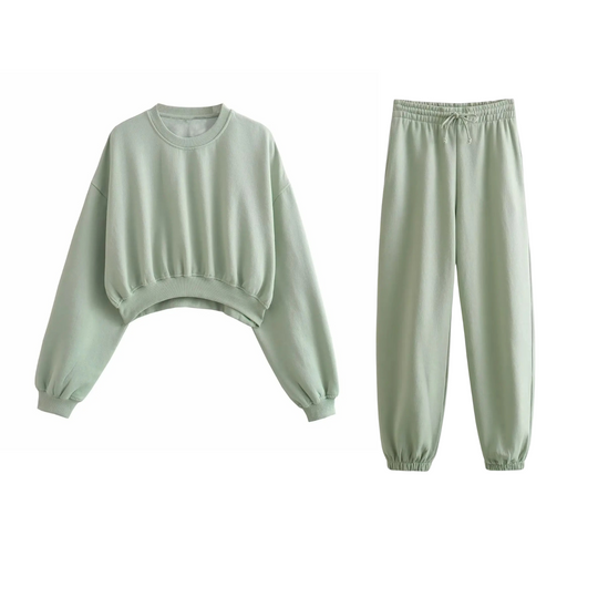 Damkläder - Streetwear-set - Tröjor Crop Tops och byxor - Perfekt för vardags- och vårkläder