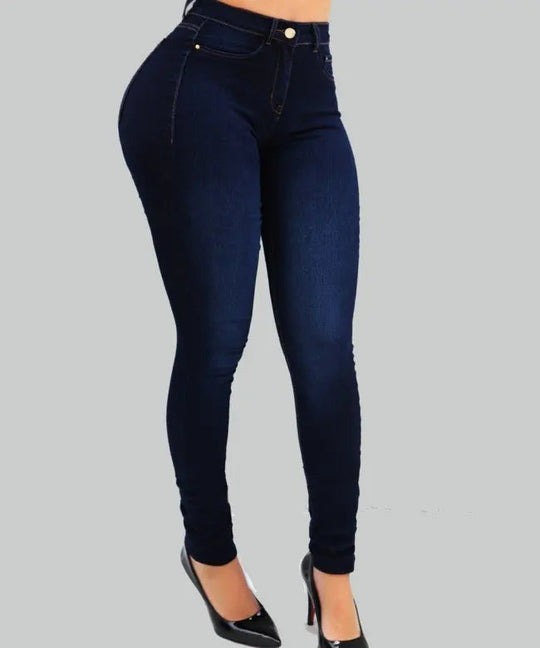 Double Buckle Bell Bottom Jeans för kvinnor