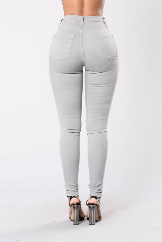 Double Buckle Bell Bottom Jeans för kvinnor