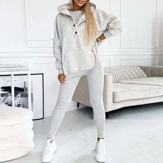 Damkläder - Streetwear set-top, jacka med huva och passformade byxor - Perfekt för vardags- och sommarkläder
