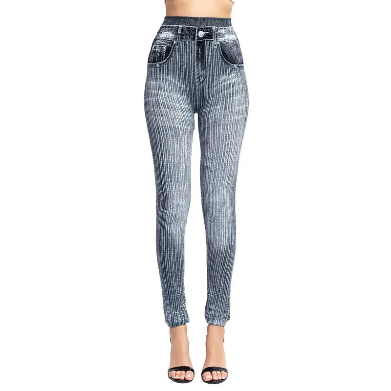 Smala elastiska sömlösa skinny jeans för kvinnor
