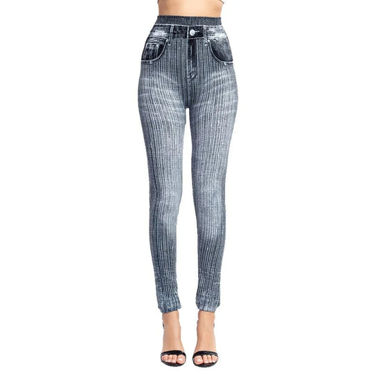 Smala elastiska sömlösa skinny jeans för kvinnor