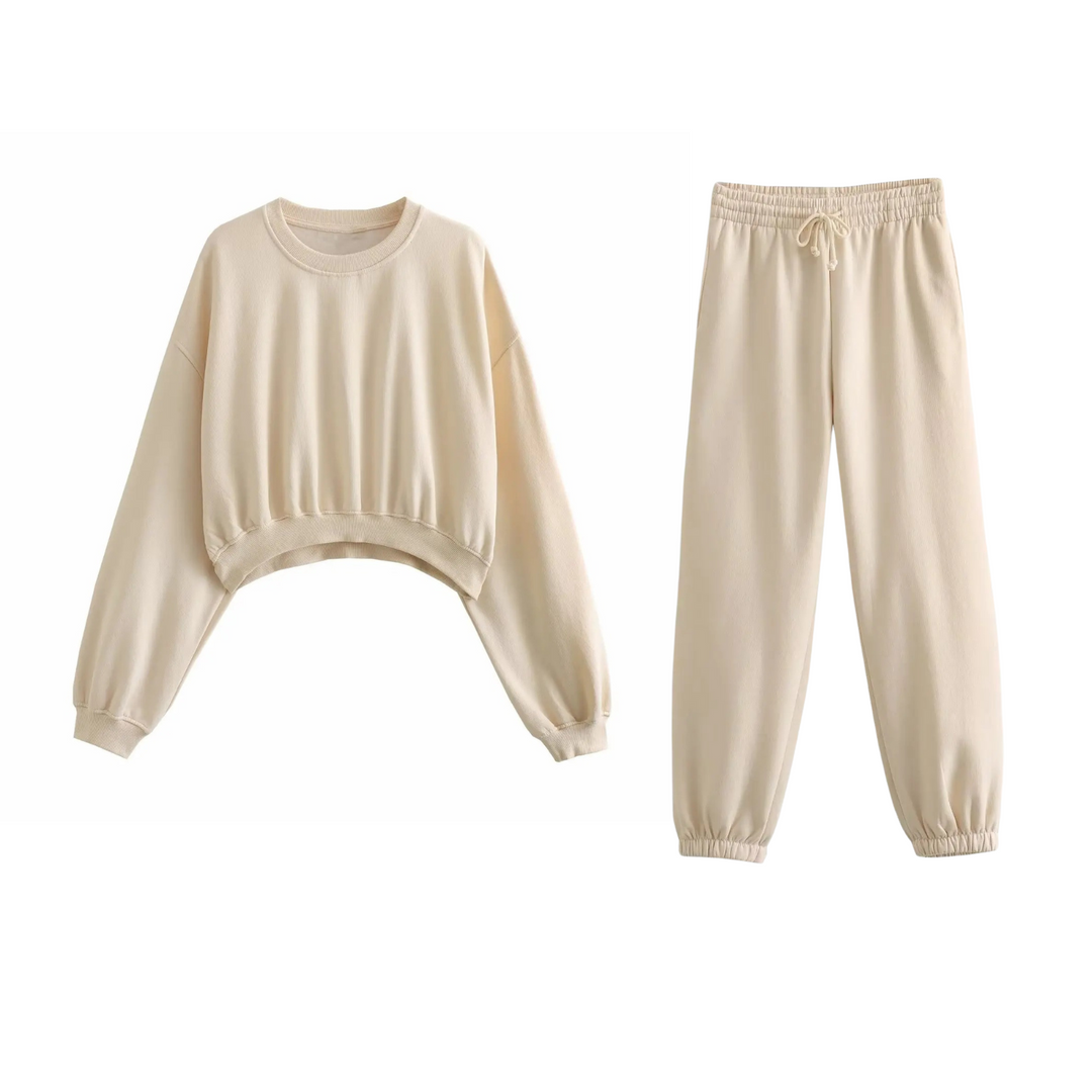 Damkläder - Streetwear-set - Tröjor Crop Tops och byxor - Perfekt för vardags- och vårkläder