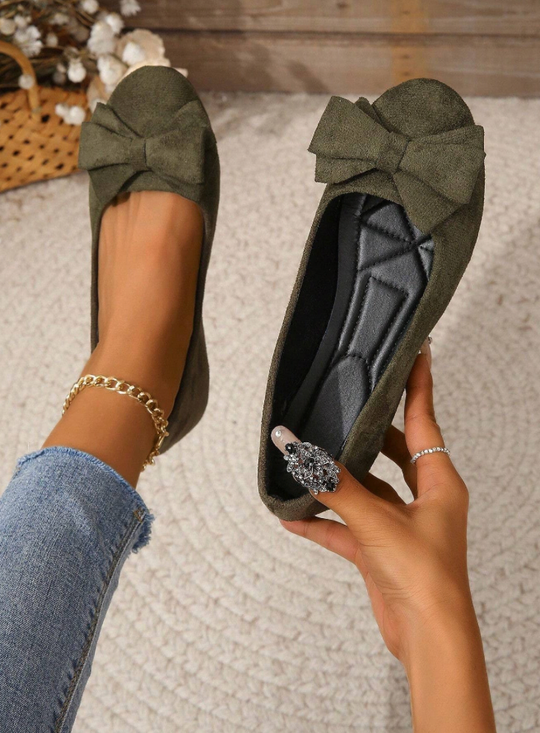 Damskor - Flats - ortopediska med rosett