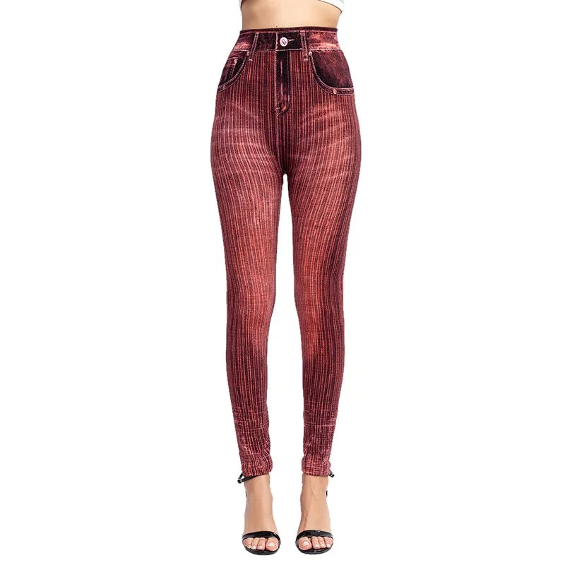 Smala elastiska sömlösa skinny jeans för kvinnor