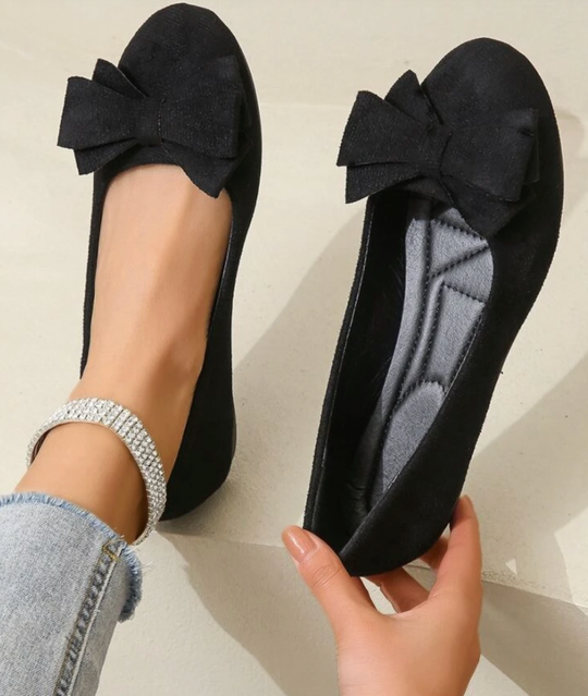 Damskor - Flats - ortopediska med rosett