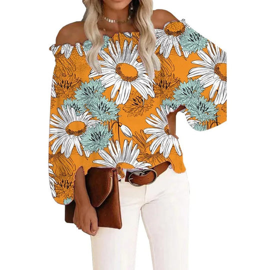 Damtopp - Off shoulder blus med polkadottryck - Perfekt för chic sommarkläder