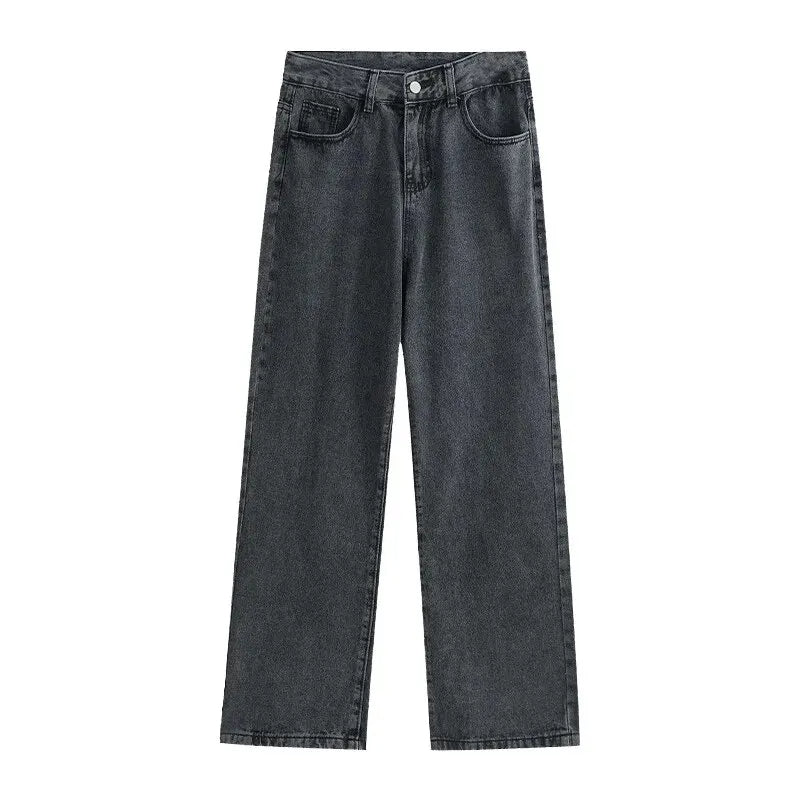Damjeans med rak passform och hög midja