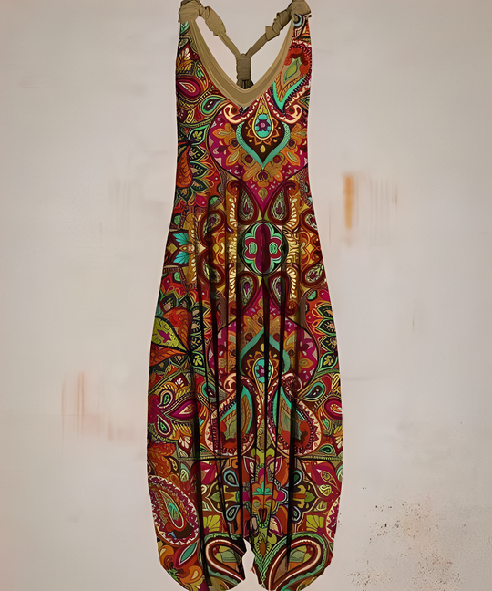 Avslappnad och bohemiskt inspirerad ledig jumpsuit