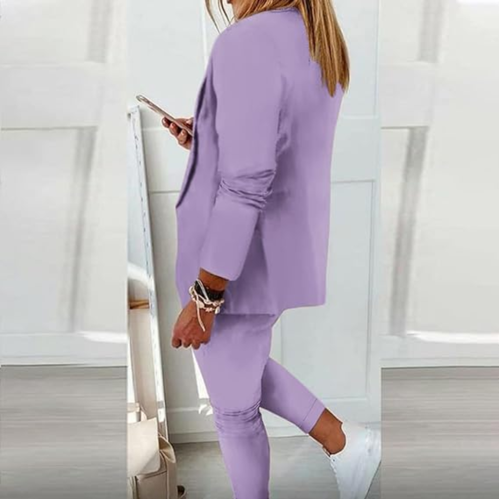 Elegant enfärgat blazerset för kvinnor