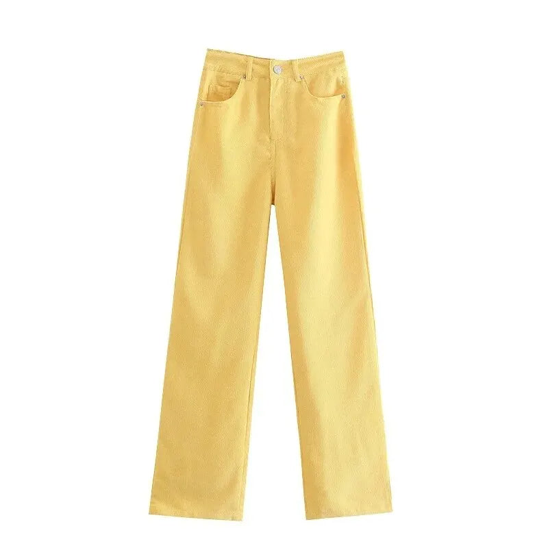 Damjeans med rak passform och hög midja
