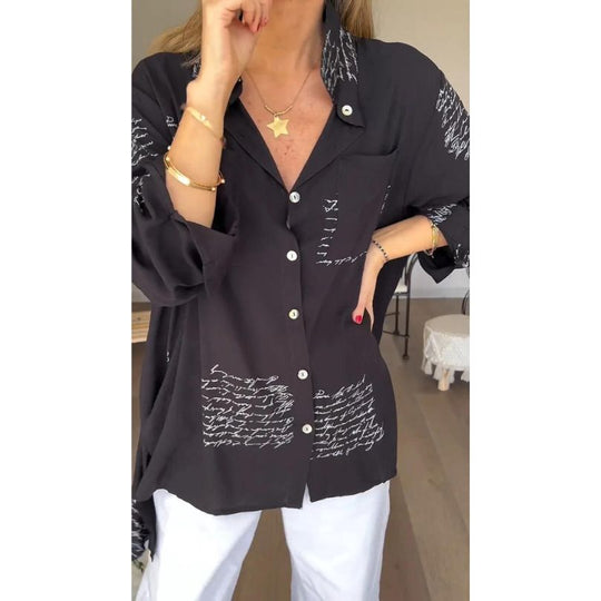 Pikétröja - Bokstavstryck, button down - sommar- och fritidskläder