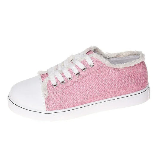 Damskor - sneakers - högt snitt, snörning och bekväma platta skor