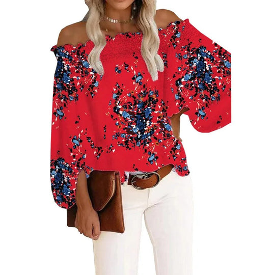 Damtopp - Off shoulder blus med polkadottryck - Perfekt för chic sommarkläder