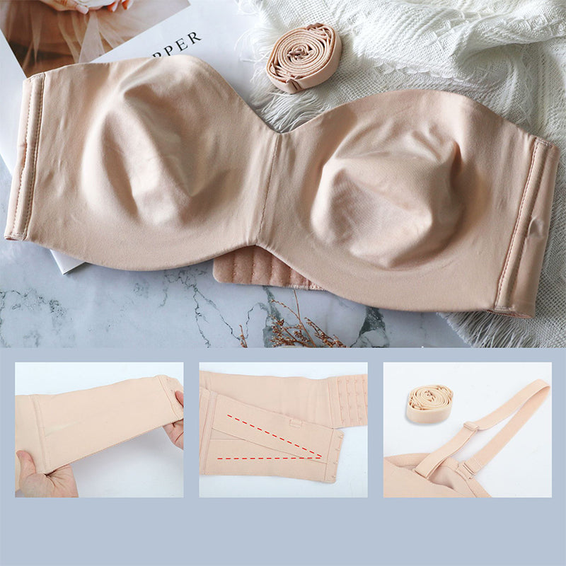 Fullt stödjande halkfri bandeau-bh