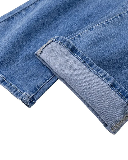 Button Fly Booty Jeans med hög midja och utsvängda ben