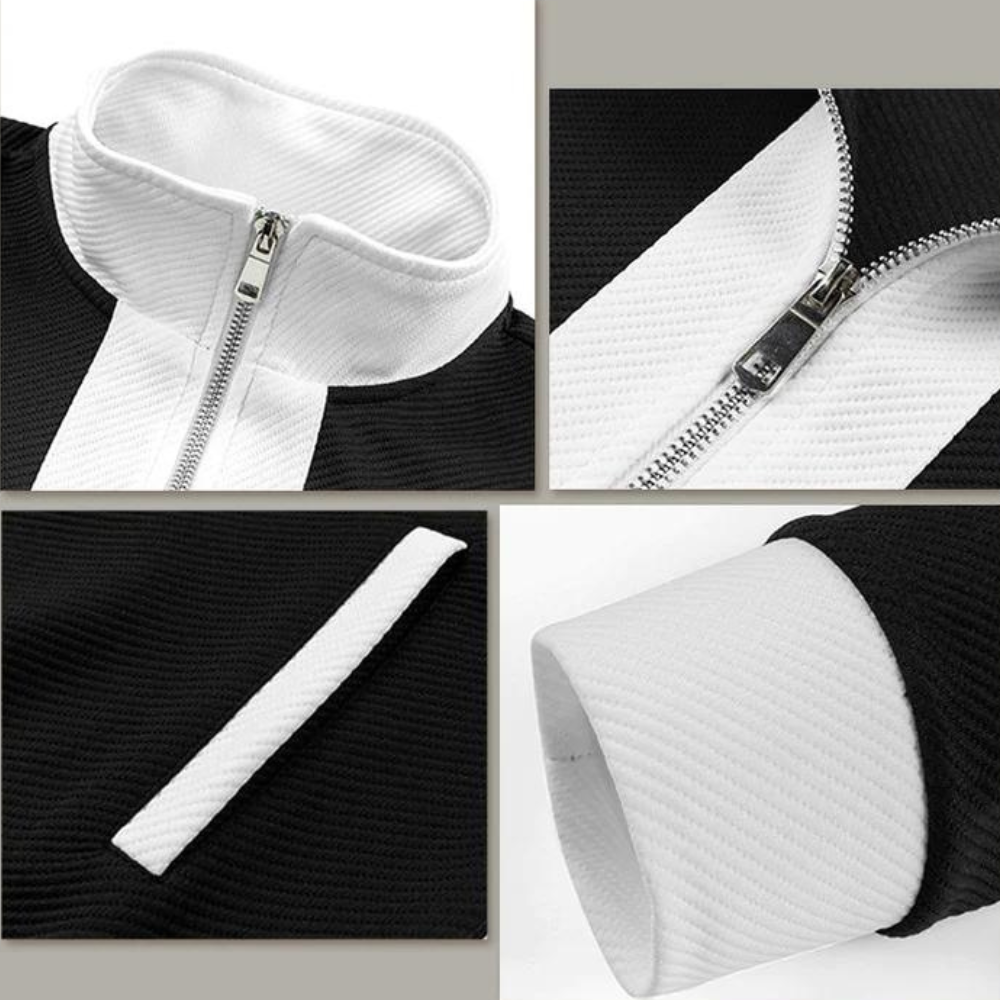 Herrkläder - Casual Set - Zip Up Stand Collar Jacka och joggingbyxor - Perfekt för vår- och höstkläder