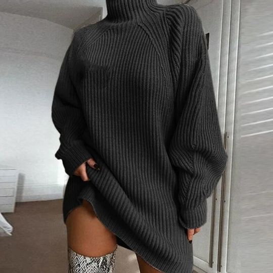 Catherina™ - Sweaterklänning med polokrage