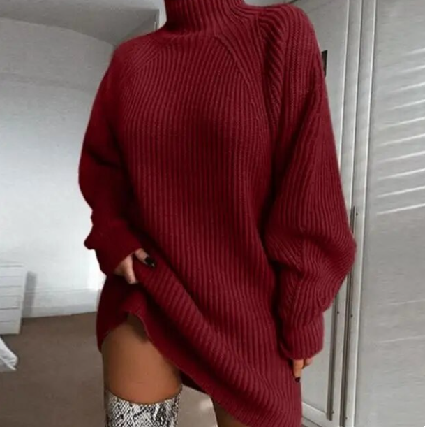 Catherina™ - Sweaterklänning med polokrage