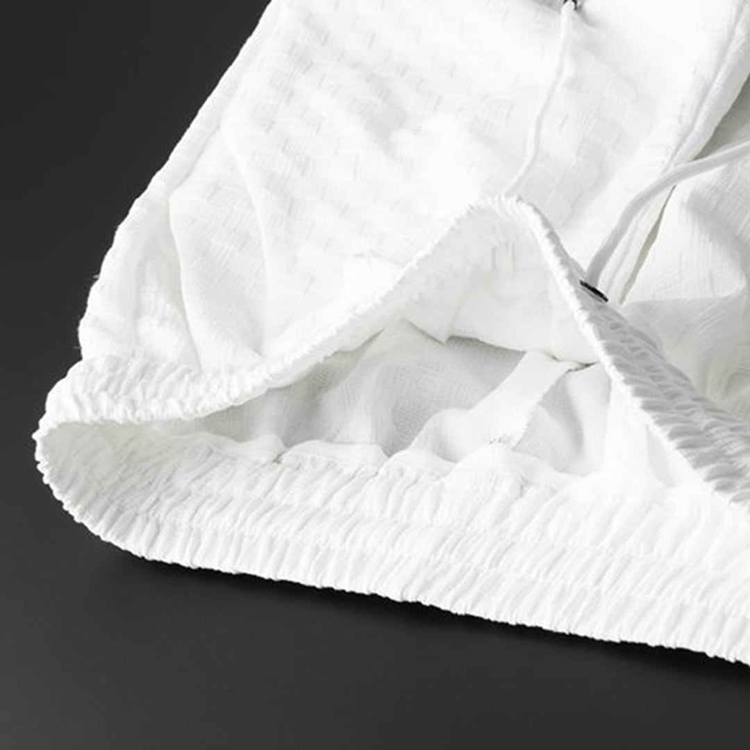 Herrkläder - Bekvämt set - Kortärmade toppar med knäppning och byxor med dragsko - Perfekt för vår- och sommarkläder