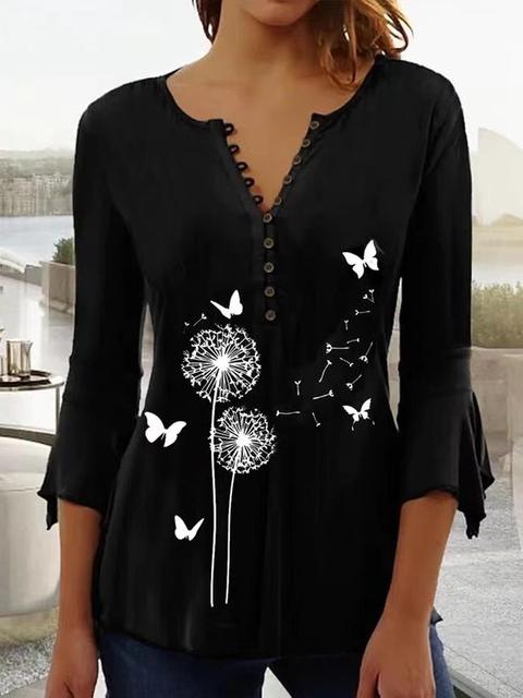 Damtopp - Chic blus med rosettärm - Perfekt för sommardagar