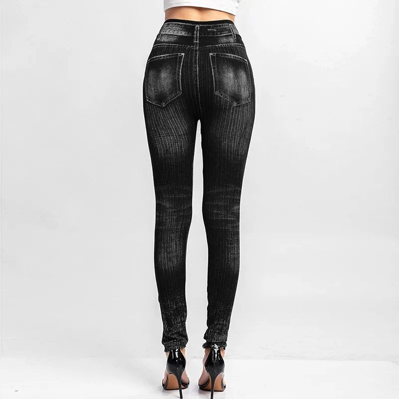 Smala elastiska sömlösa skinny jeans för kvinnor