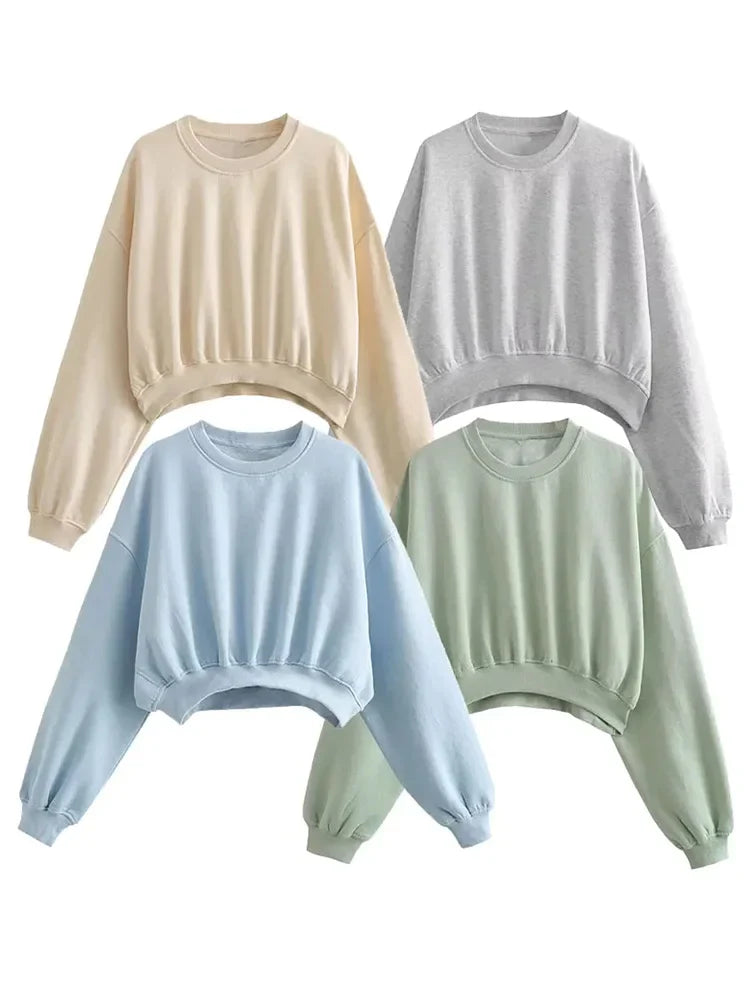 Damkläder - Streetwear-set - Tröjor Crop Tops och byxor - Perfekt för vardags- och vårkläder
