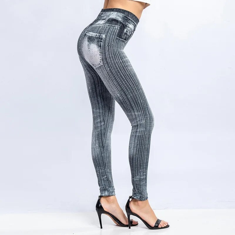 Smala elastiska sömlösa skinny jeans för kvinnor