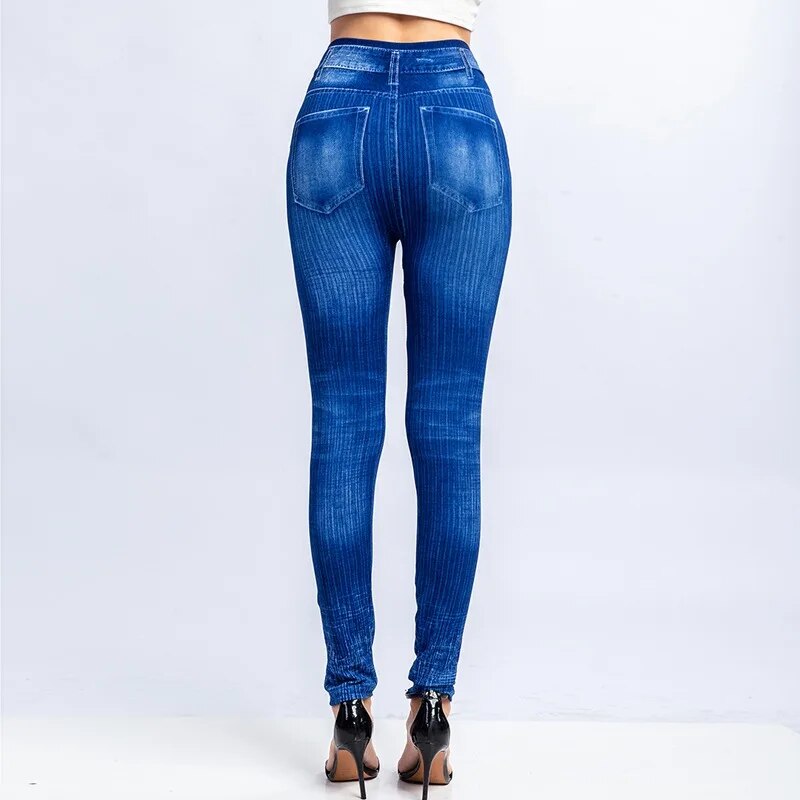 Smala elastiska sömlösa skinny jeans för kvinnor