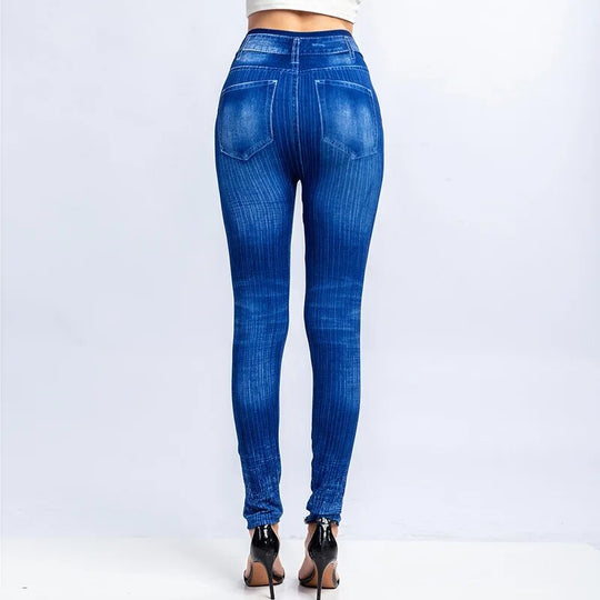Smala elastiska sömlösa skinny jeans för kvinnor